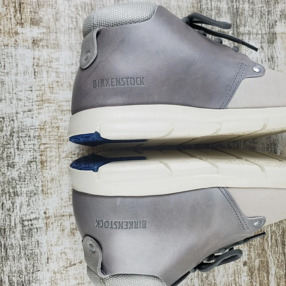 Birkenstock Estevan Womens Shoes Sz 5 Off-White Suede Lace Up Mid Top Round Toe